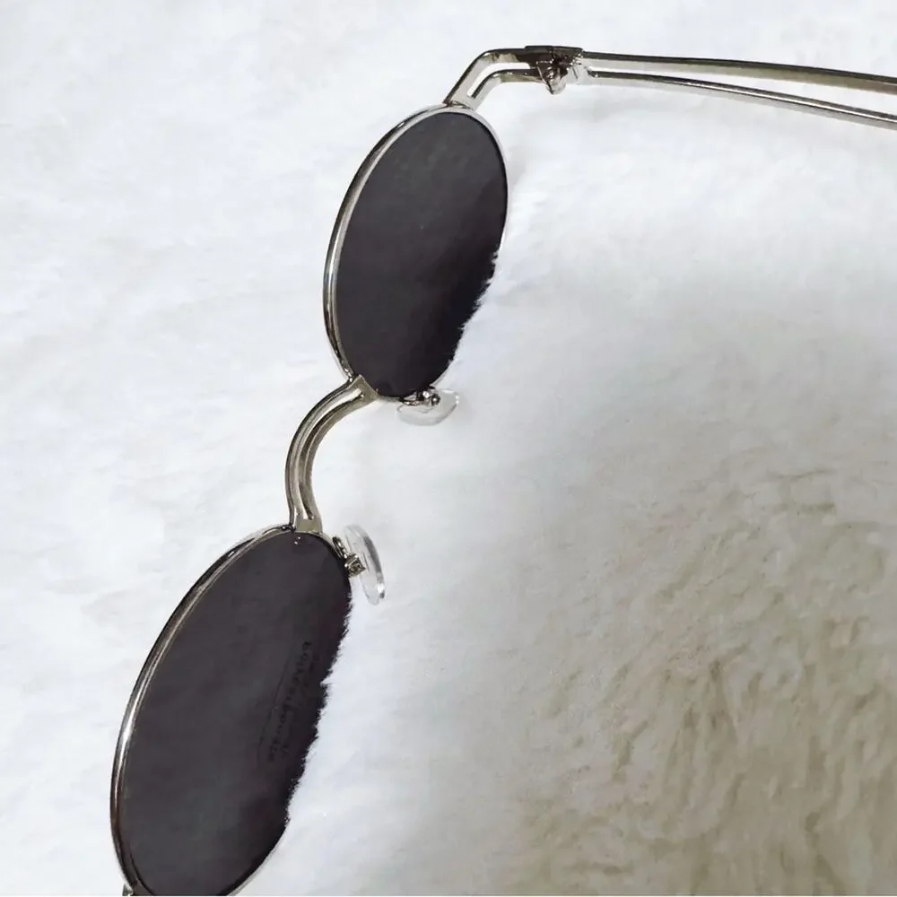 Brandon Black with Silver Rim Round Sunglasses